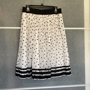 NWOT, WHBM, full skirt, black & white polka dot, spring, Easter